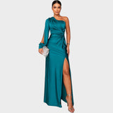 Marica – Elegantna dolga obleka na eno ramo