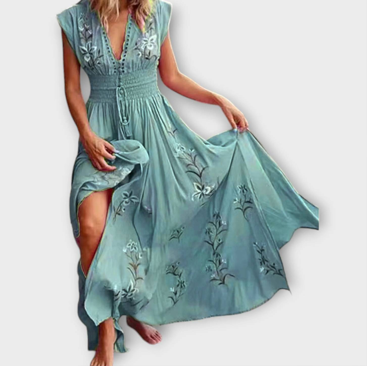 Felizia – Boho obleka s očarljivo vezenino