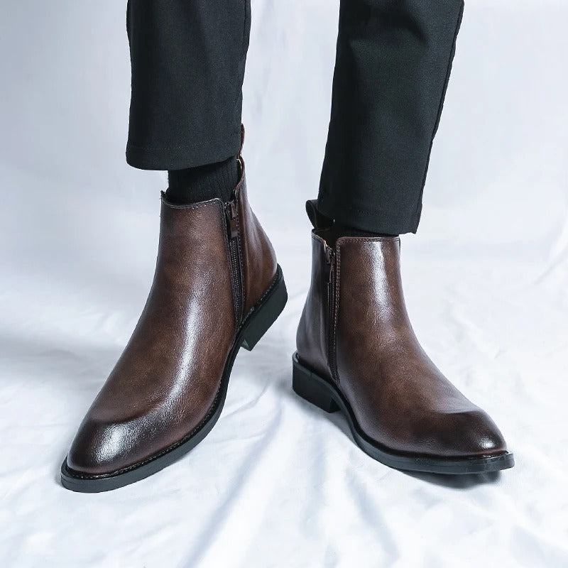 Nathan™ - Elegantni nahk Chelsea čevlji z zadrgo
