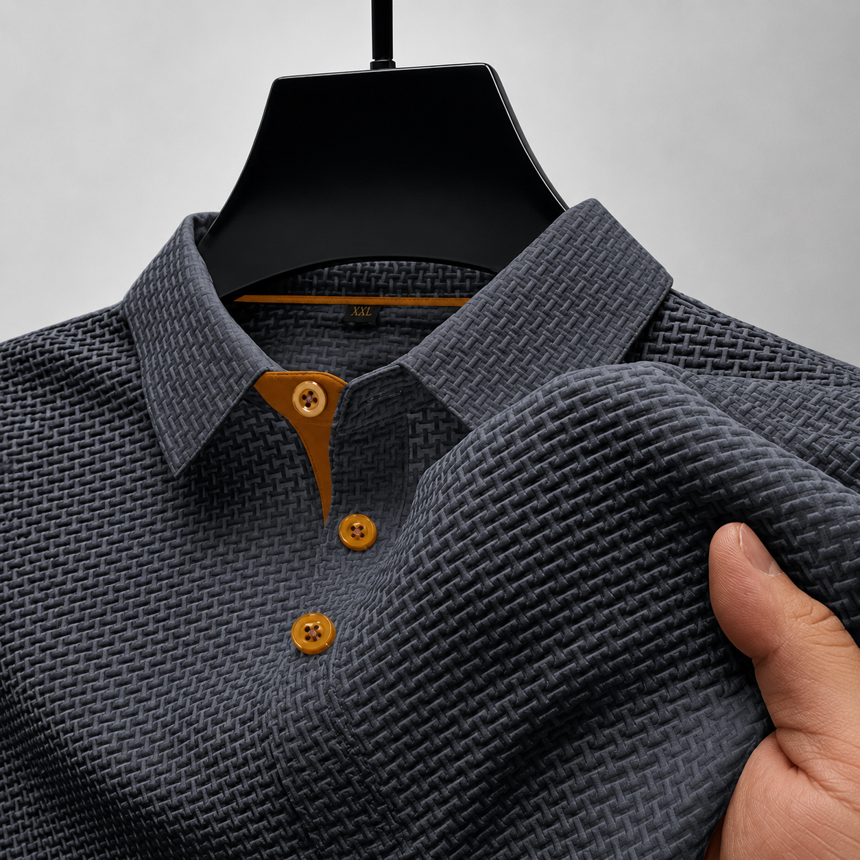 Luka – Elegantna Teksturirana Polo Majica