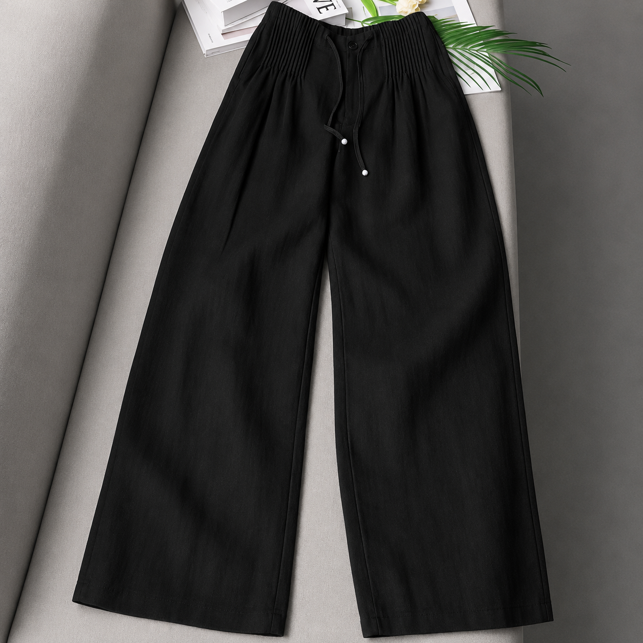 Nina – Elegantne Hlače Širokega Kroja