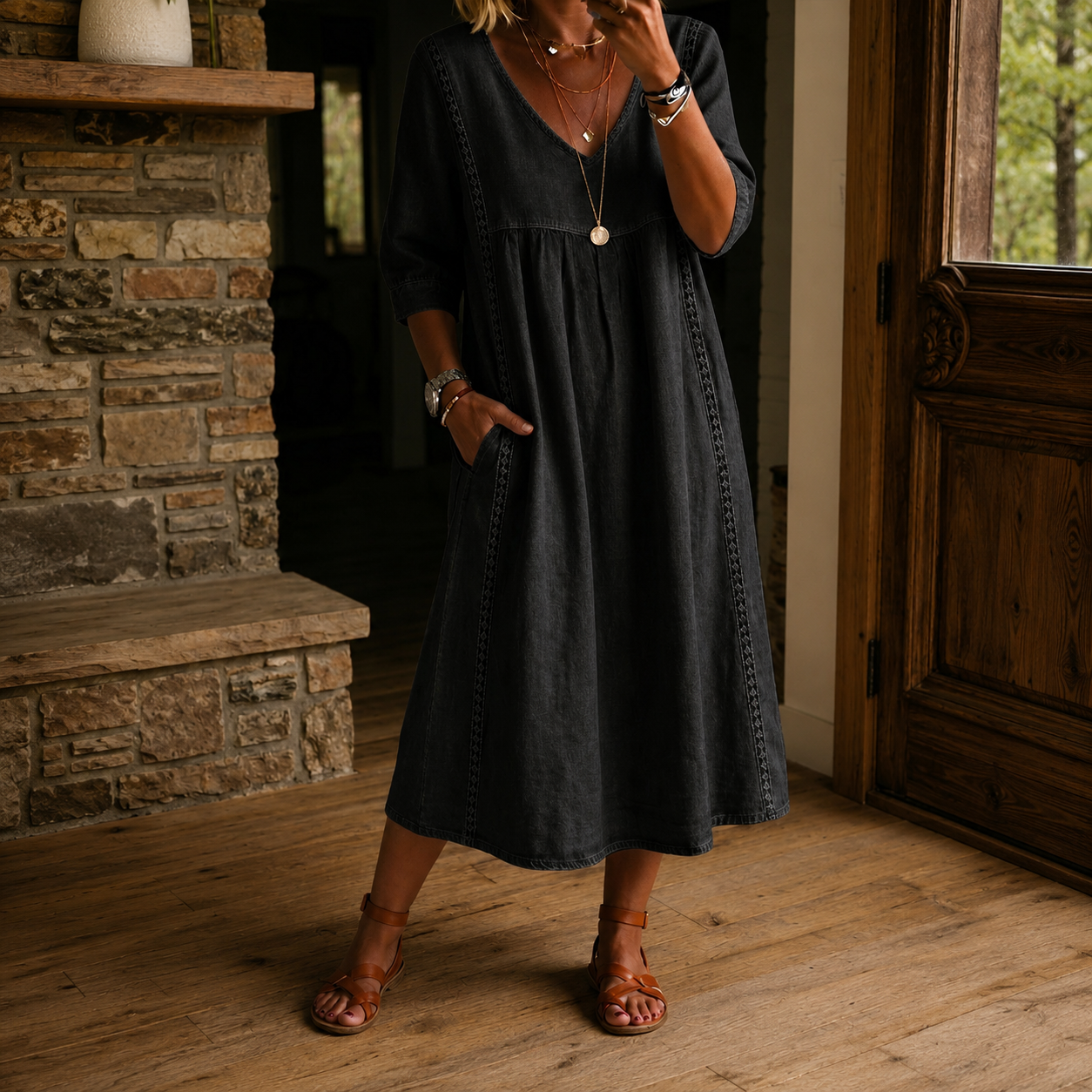 Sara – Lanena Obleka