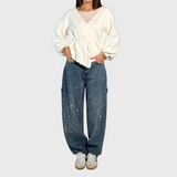 Adelina - Ženske balonaste carpenter jeans