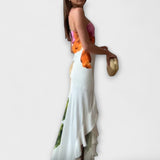 Sapphire - Elegantno Maxi Oblačilo s Patchworkom