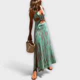 Ella - Eleanor Tie-Dye Izrezane Obleke z Razporki